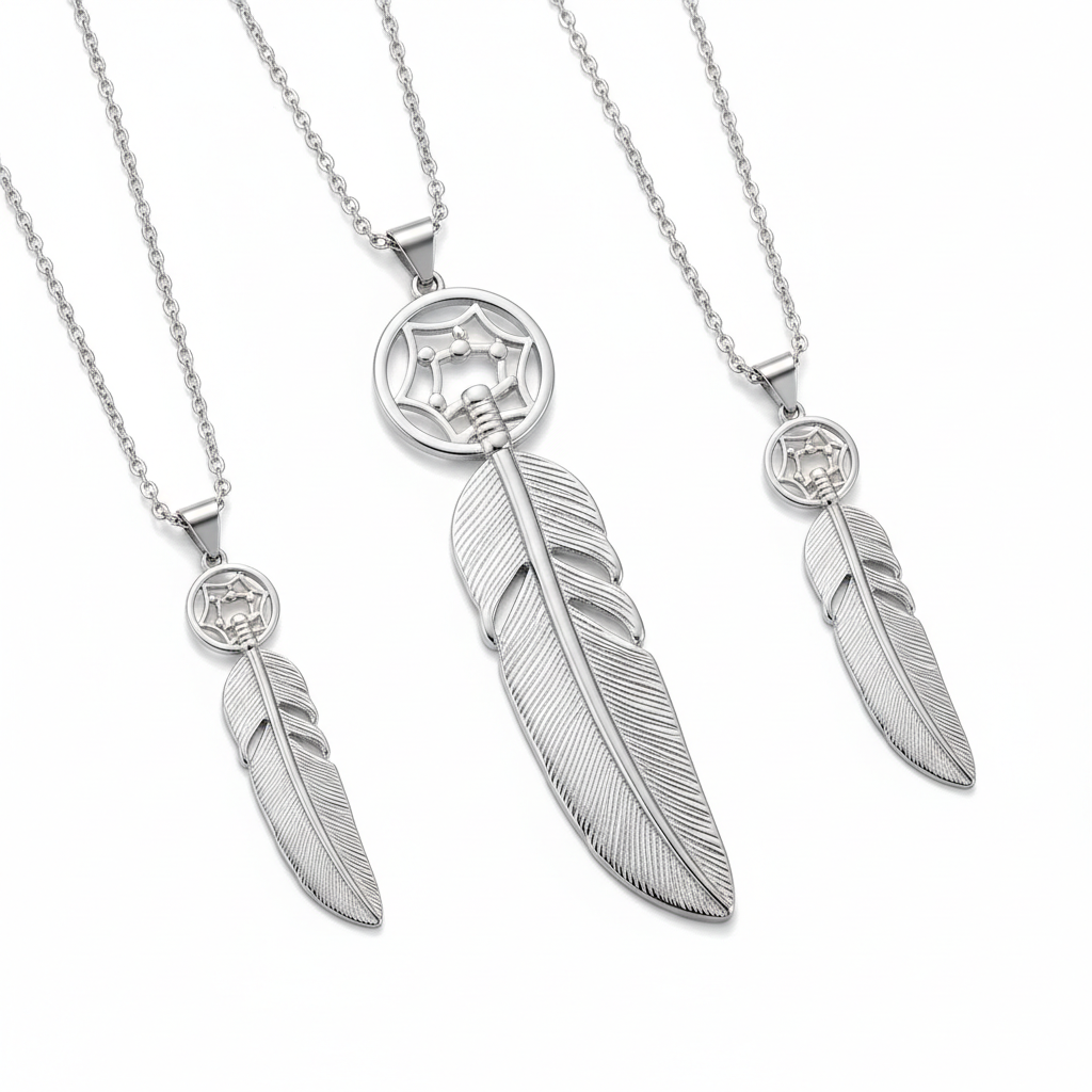 Dreamcatcher Veer Hanger Edelstaal Zilverkleurig