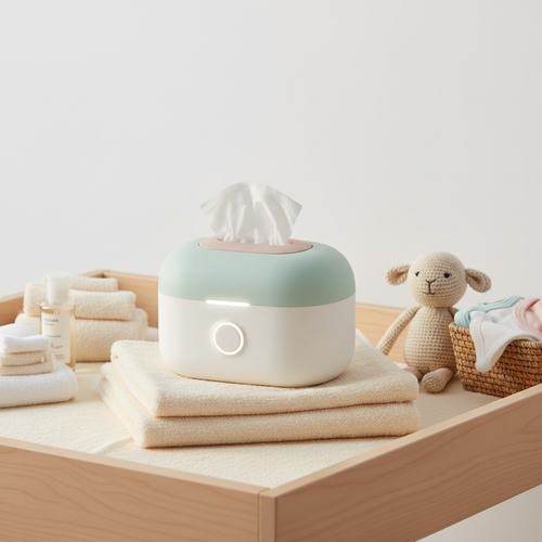 Billendoekjes Verwarmer PRO op commode in babykamer