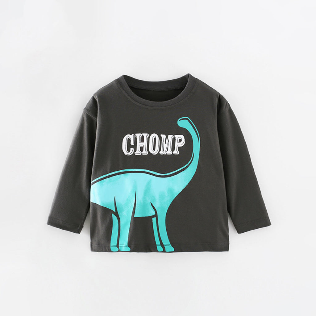 Baby Longsleeve Shirt met Dinosaurus Print - Herfst Collectie